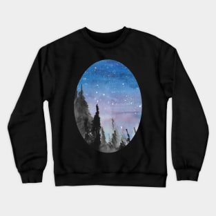 Night sky watercolour shirt design - astronomy inspired fine art Crewneck Sweatshirt